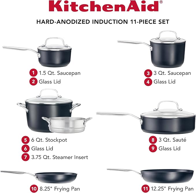KitchenAid 11 Pc. Hard-Anodized Cookware Set