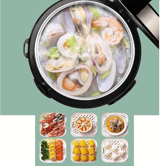 Low-sugar Rice Cooker (2-5L) Rice Soup Separated Household Rice Cooker 304 Stainless Steel Liner for 1-8 People for US/EU(4L)