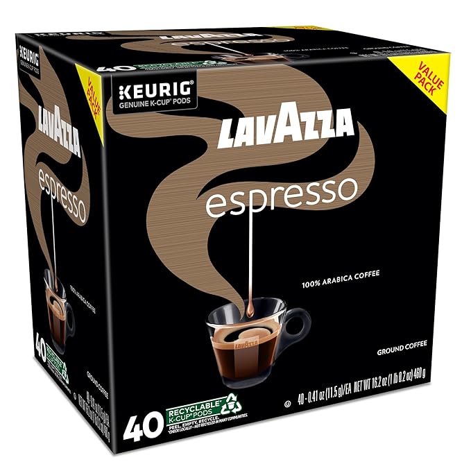 Lavazza Espresso Single-Serve Keurig K-Cup Pods Medium Roast Coffee 40-Count Box