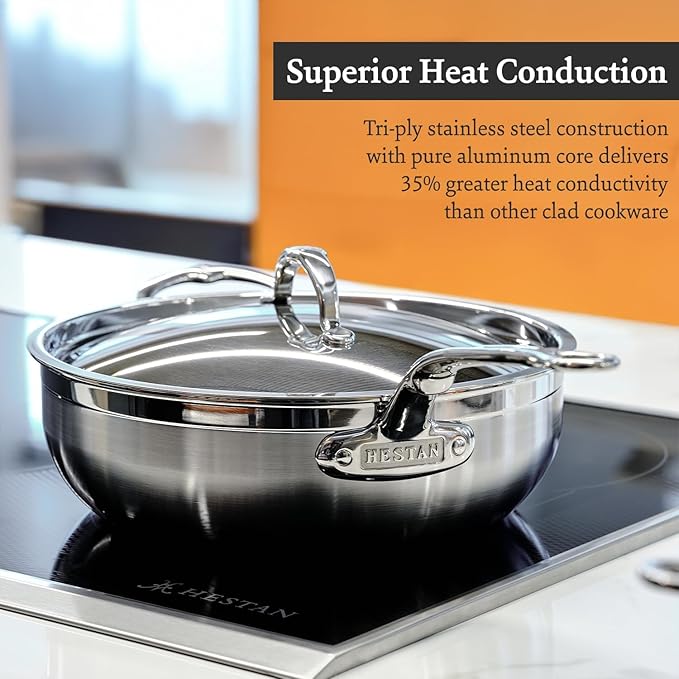 Hestan - ProBond Collection - Professional Clad Stainless Steel 10-Piece Ultimate Cookware Set Induction Cooktop Compatible