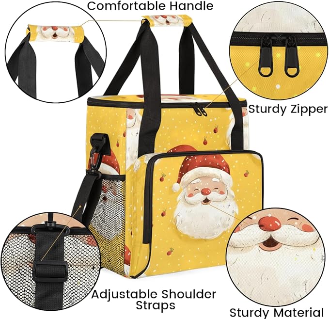 Dreamy Santa Claus Coffee Maker Carrying Bag Watercolor Santa Claus Travel Storage Bag Compatible with K-Mini or K-Mini Plus Single Serve Coffee Brewer Carrying Case with Pockets &amp Shoulder Stra