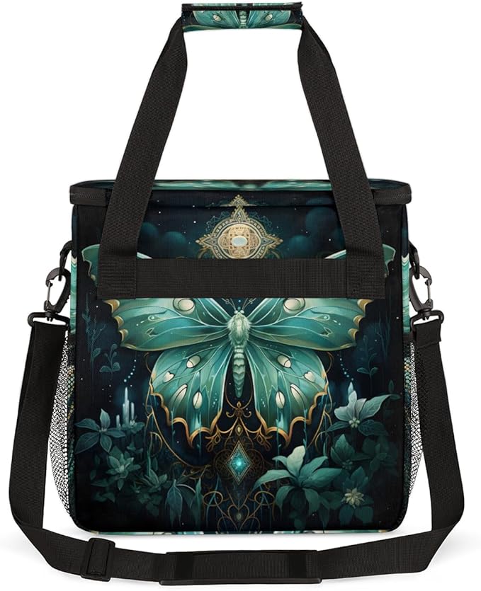 Gothic Butterfly Coffee Maker Carrying Bag Modern Butterfly Travel Storage Bag Compatible with K-Mini or K-Mini Plus Single Serve Coffee Brewer Carrying Case with Multiple Pockets &amp Shoulder Str