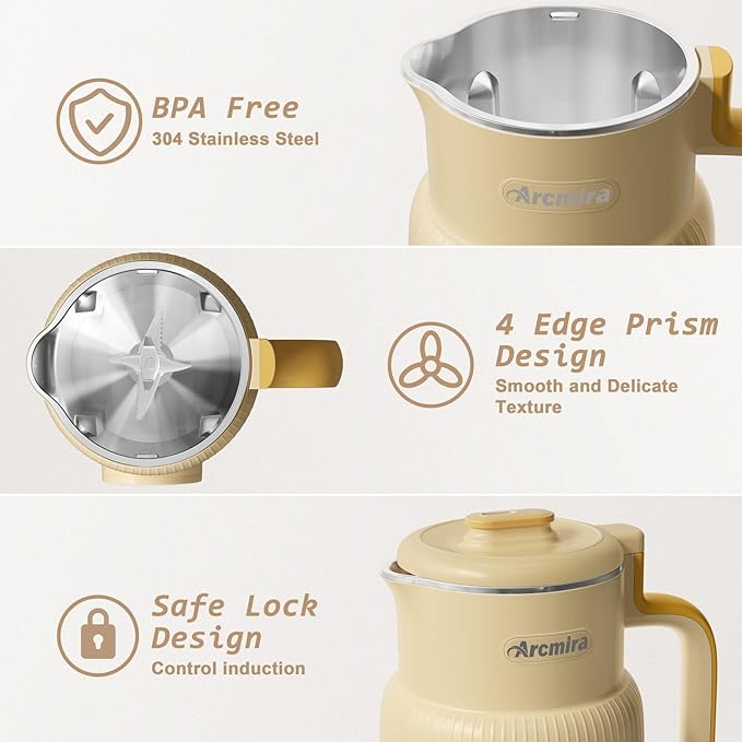 𝟲 𝗶𝗻 𝟭 Nut Milk Maker 20 oz(600ml) Homemade Almond Oat Soy Coconut Plant Based and Non Dairy Beverages Milk Blender Machine with Delay Start Keep Warm Boil Water Self Cleaning
