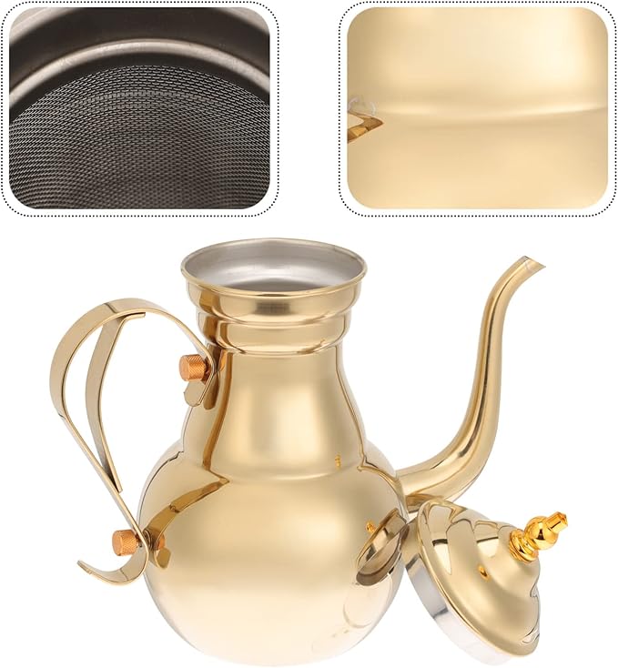 DOITOOL Turkish Coffee Maker Stainless Steel Golden 1 Count