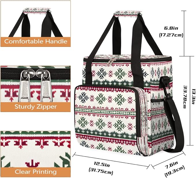 Christmas (589) Coffee Maker Carring Bag Travel Carrying Storage Tote Bag Compatible with Keurig K-Mini or K-Mini Plus Portable Single Serve Coffee Brewer Case with Pockets for K-cup Pods