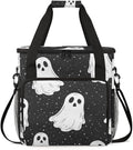 Halloween Spooky Ghost Coffee Maker Carrying Bag Travel Storage Bag Compatible with K-Mini or K-Mini Plus Single Serve Coffee Brewer Carrying Case with Multiple Pockets &amp Shoulder Strap