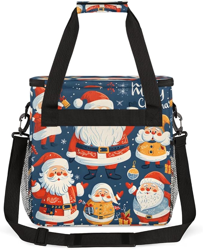 Xmas Santa Claus Coffee Maker Carrying Bag Cartoon Santa Claus Travel Storage Bag Compatible with K-Mini or K-Mini Plus Single Serve Coffee Brewer Carrying Case with Pockets &amp Shoulder Strap