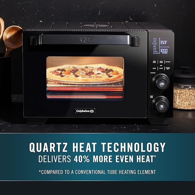 Calphalon Air Fryer Oven 11-in-1 Toaster Oven Air Fryer Combo Cool Touch Exterior 26.4 QT/25 L Fits 12 Pizza Stainless Steel