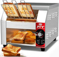 PYY Commercial Conveyor Toaster - 400 Slices/Hour 1800W Electric Industrial Belt Toasters Oven Heavy Duty Stainless Steel Toaster for Bun Bagel Bread Waffle Restaurant Catering