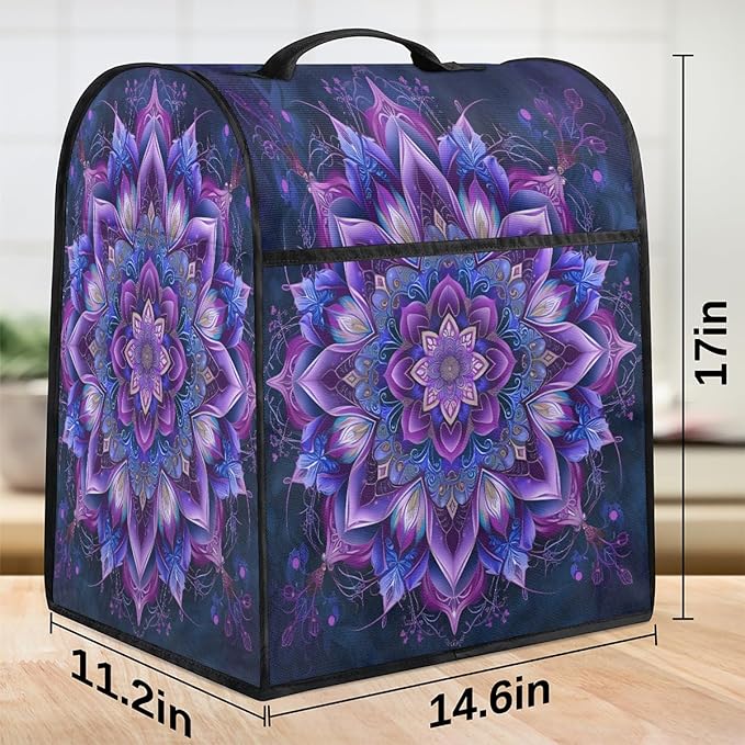 cfpolar Kitchen Aid Mixer Cover Compatible with 6-8 Quarts Purple Ethnic Mandala Stand Mixer Cover Kitchen Aid Mixers Accessories Appliance Organizer