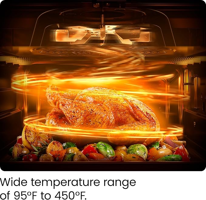 CHEFMAN Air Fryer Toaster Oven XL 20L Healthy Cooking &amp User Friendly Countertop Convection Bake &amp Broil 9 Cooking Functions Auto Shut-Off 60 Min Timer Nonstick Stainless Steel Shade Sel