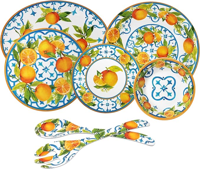 Le Cadeaux Luxury Melamine 16 Piece Dinnerwear Set Service for 4 Valencia