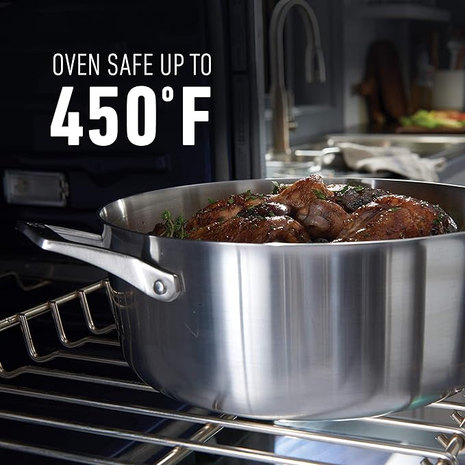 Calphalon Stainless Steel Kitchen Cookware 11-Piece Pots and Pans Set with Stay-Cool Handles Dishwasher &amp Oven Safe Silver