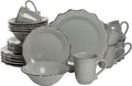 10 Strawberry Street Oxford Gray 24 Piece Dinnerware Set