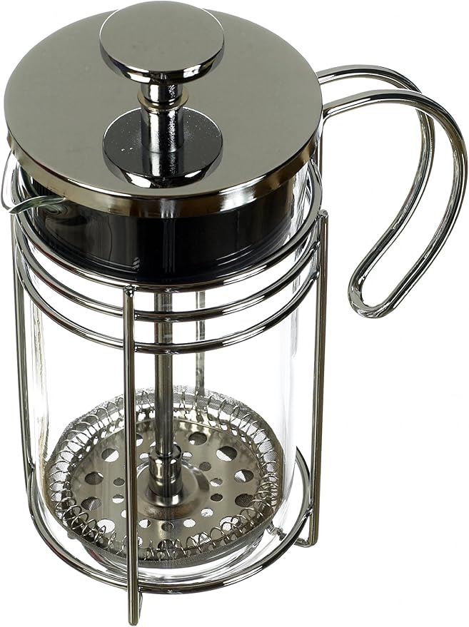 GROSCHE MADRID French Press - Premium Coffee and Tea Maker - 0.35L - 11.8oz - Borosilicate Glass Beaker - Dual Filter System For Rich Brew - Versatile Brewing | Stainless Steel Filter