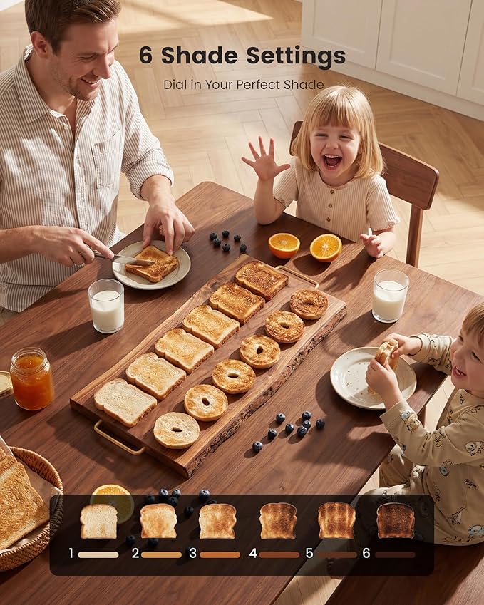 4 Slice Toaster Long Slot Touch Screen Retro Toaster with Digital Countdown Extra-Wide Slots for Bagels &amp Artisan Bread 6 Browning Levels 5 Bread Modes Defrost Reheat Cancel Stainless Steel