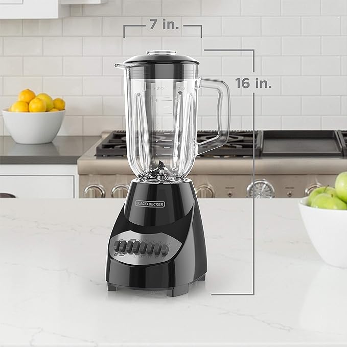 Countertop Blender with 5-Cup Glass Jar Black The Multi-Level Stainless Steel Blade Blends at Multiple Levels