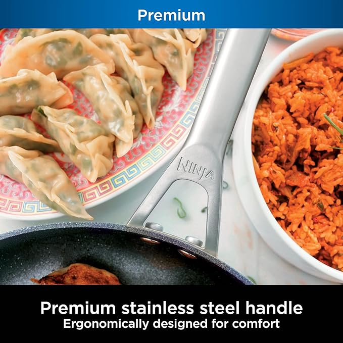 Ninja C39600 Foodi NeverStick Premium Hard-Anodized 13-Piece Cookware Set Guaranteed to Never Stick Nonstick Durable Oven Safe to 500°F Grey