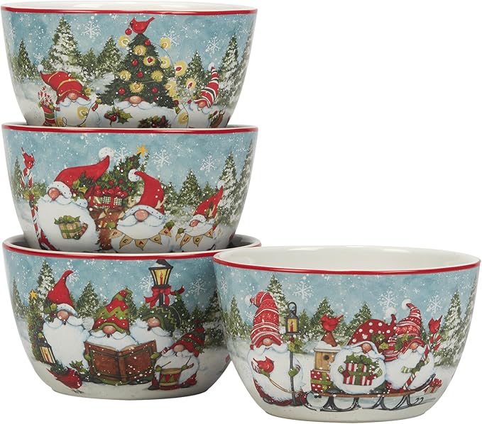 Certified International Christmas Gnomes 16 Piece Dinnerware Set Service for 4