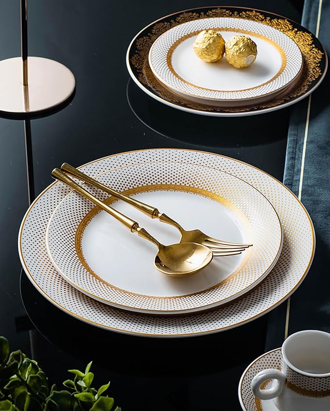 tableware set bone china dinnerware set dinner plate set cups and plates sets for kitchen round plates 24-piece dinnerware set for 6 round plates dinnerware sets dishwasher safe
