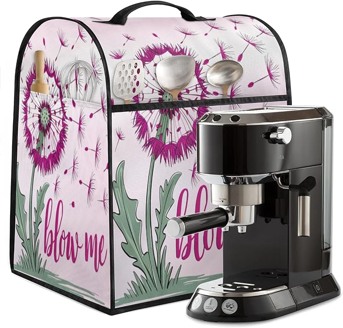 Kitchen Aid Mixer Cover Flower Floral Leaves Stand Mixer Cover Compatible with 6-8 Quarts Stand Mixers Dust Covers with Zipper Pocket Foldable Washable Kitchen Aid Organizer Bag