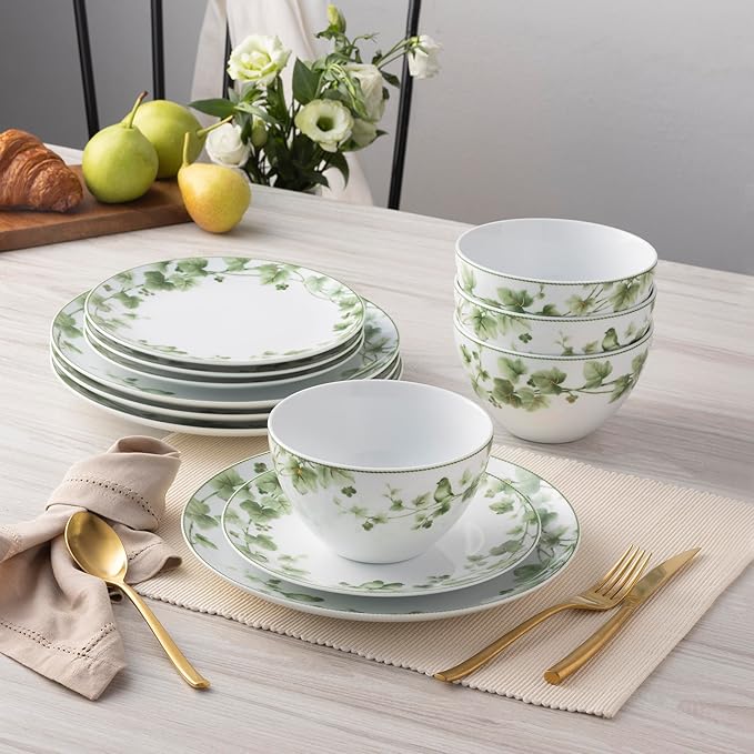 Noritake Ivy Whisper 12-Piece Dinnerware Set Service For 4