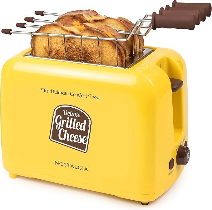 Nostalgia 2 Slot Hot Dog Toaster Bundle with Grilled Cheese Toaster