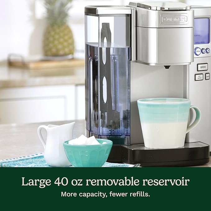 Cuisinart Coffee Maker Single Serve 72-Ounce Reservoir Pod Coffee Machine Programmable Brewing &amp Hot Water Dispenser 3 Cup-Size Settings Stainless Steel SS-10P1 Silver