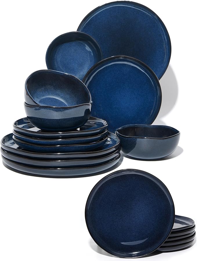 18 piece Stoneware Dinnerware Sets Starry Blue