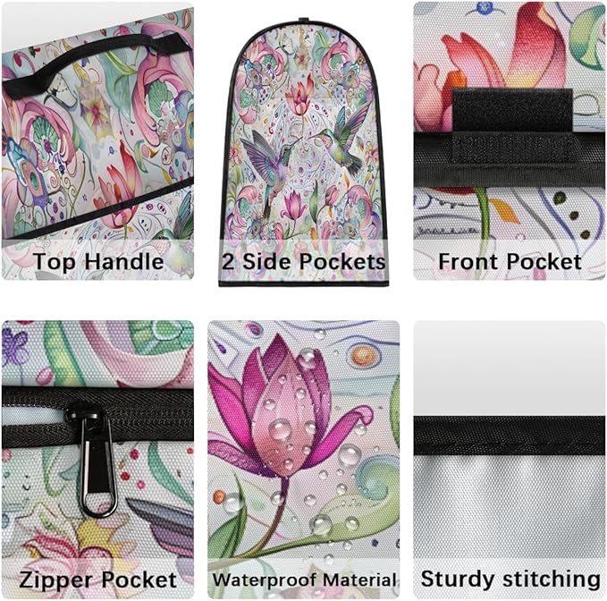 cfpolar Kitchen Aid Mixer Cover Compatible with 6-8 Quarts Flower Hummingbird Animal Stand Mixer Cover Kitchen Aid Mixers Accessories Appliance Organizer Bag Dust Covers with Zipper Pocket