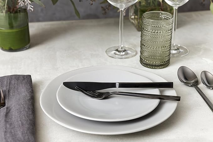 Fortessa Vitraluxe Dinnerware Heirloom Matte Finish Bread &amp Butter Plate 6.25-Inch Linen Set of 4