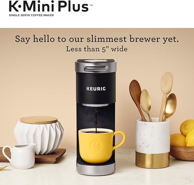 Keurig K-Mini Plus Single Serve Coffee Maker with Donut Shop Coffee Pods 32 count