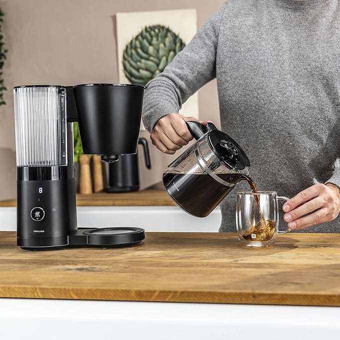 ZWILLING Enfinigy Glass Drip Coffee Maker 12 Cup Awarded the SCA Golden Cup Standard Black