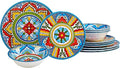 Certified International Seville 12 Piece Melamine Dinnerware Set Service For 4