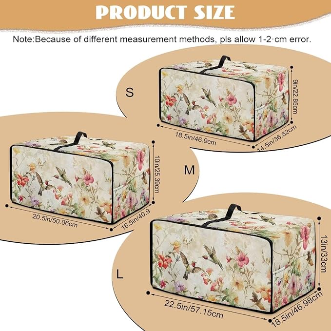 Rectangular Toaster Oven Cover Stain Resistant Washable Appliance Cover with Side Pockets Neat Storage and Protection for Kitchen Appliances Hummingbird