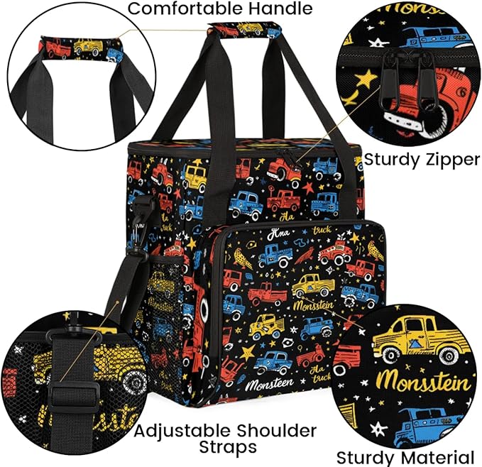 Star Truck Coffee Maker Travel Bag for Keurig K-Mini/K-Mini Plus Insulated Waterproof Tote with Pockets for K-Cup Portable Single-Serve Brewer Case
