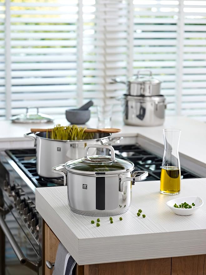 Zwilling 5-Piece Pot-Set with 4 Lids Suitable for Induction Stainless Steel Quadro60 x 50 x 30 cm Silver