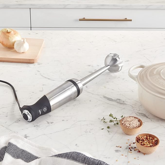 All-Clad Electrics Stainless Steel Immersion Blender 2 Piece Turbo Function 600 Watts Detachable Variable Speed Control Hand Blander 9-1/4-inch