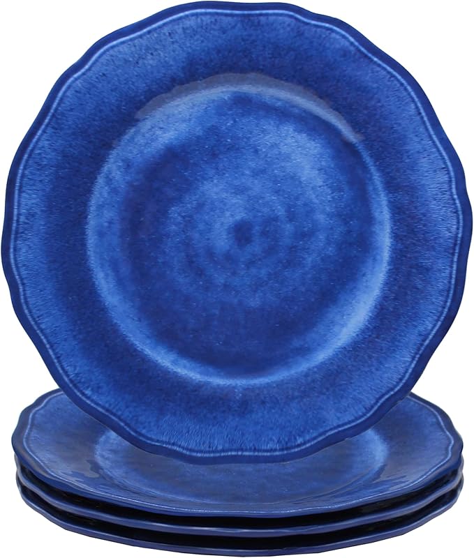 Le Cadeaux 12 Piece Luxury Melamine Dinnerware Set Service for 4 (Campania Blue)