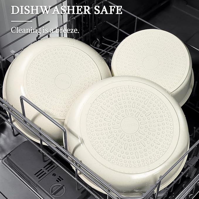 GiPP 5Pcs Pots and Pans Set Non Stick Cookware Sets Nonstick Detachable Handle Induction Kitchen Set Removable Handle RV Cookware set Oven Safe