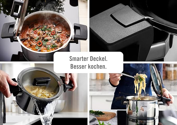 Woll Concept 6-Piece Induction Saucepan Set Suitable for All Types of Cookers Stainless Steel Oven-Safe up to 200° Silver