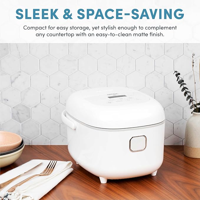 Aroma Housewares Professional 8-Cups (Cooked) / 2Qt. 360° Induction Rice Cooker &amp Multicooker (ARC-7604) White