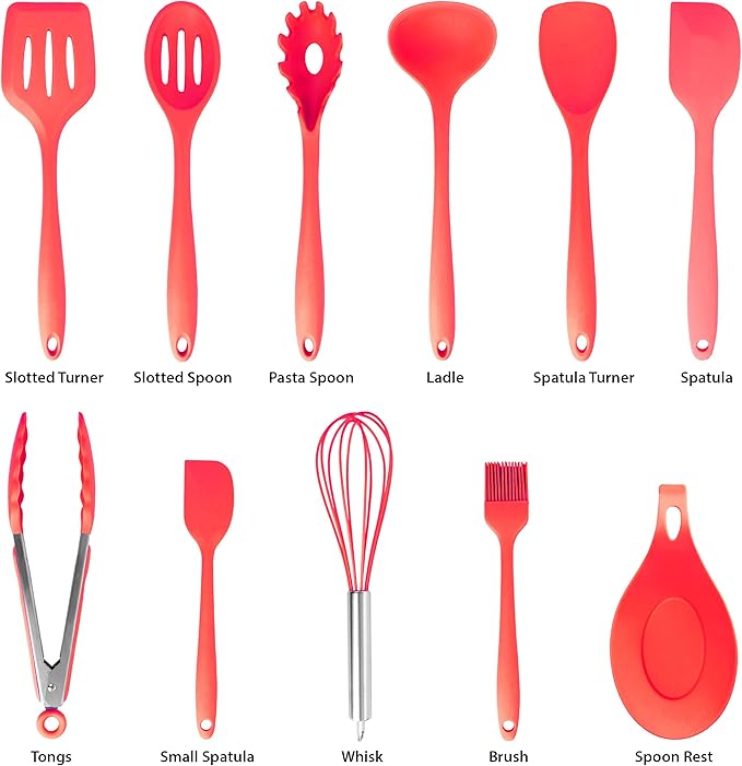 MegaChef Tool Cookware Utensil Set 12 Piece Red