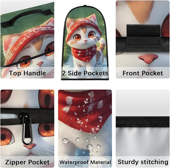 cfpolar Kitchen Aid Mixer Cover Compatible with 6-8 Quarts Animal White Cat Hat Stand Mixer Cover Kitchen Aid Mixers Accessories Appliance Organizer Bag Dust Covers with Zipper Pocket