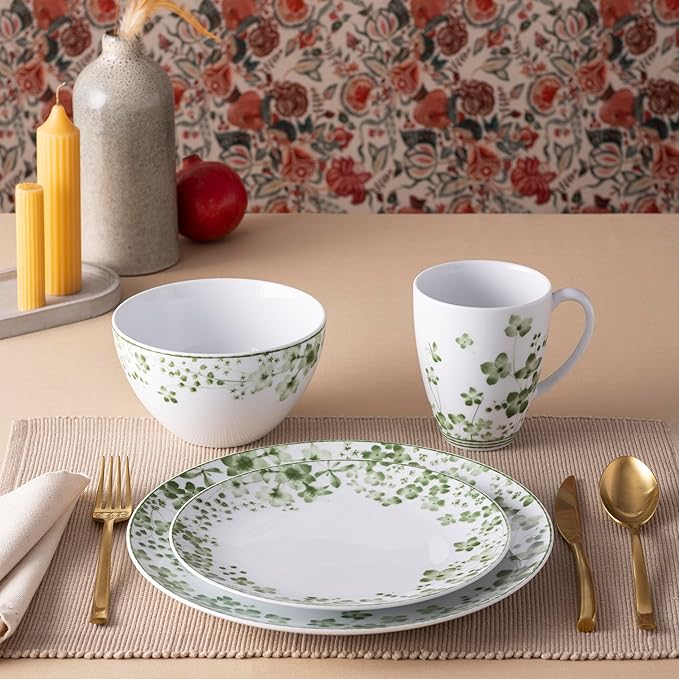 Noritake Bloomington Road Green 4-Piece Place Setting Serving for 1