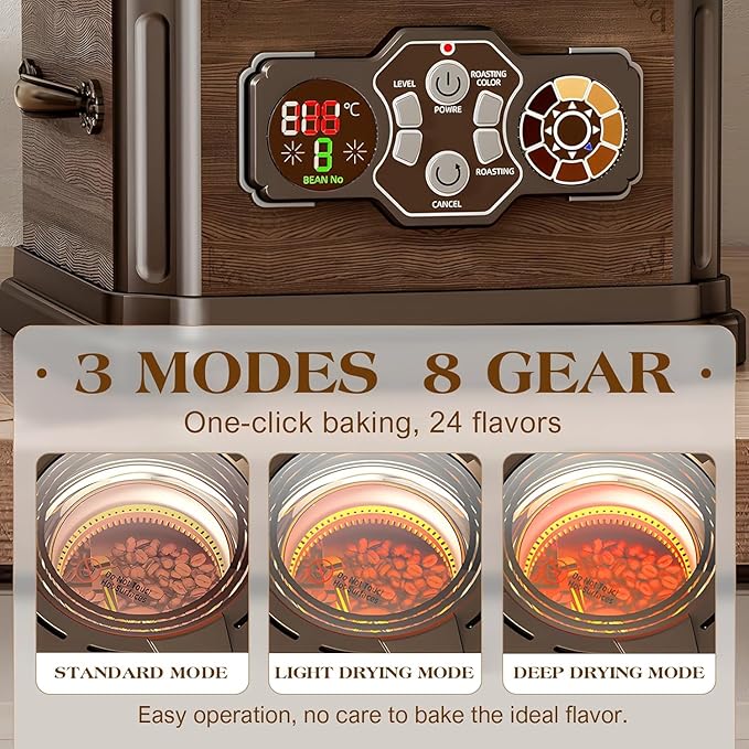 Coffee MakerDrip Coffee Maker w/Raw Wood Appearance DesignCoffee Concentration is OptionalTea Washing FunctionAdjustable Water Temperature (Coffee Bean Roaster)