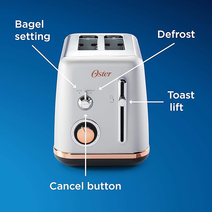 Oster 2 Slice Toaster Metropolitan Collection with Rose Gold Accents