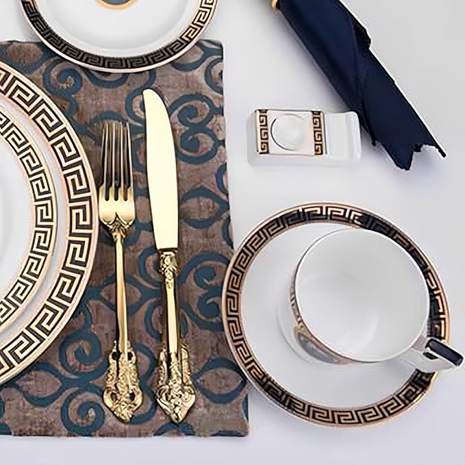 European Style Dinnerware Set Service for 2 Bone China Dinnerware Sets Unbreakable Porcelain Dinner Sets Coffee Cup and Saucer Tableware Set Steak Dinner Plates Dish Set sets-004