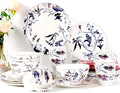Bulgary Plates and Bowls Sets Dishes Set for 4 Ceramic Plates and Bowls Set Service for 4 Bone China Dinnerware Set Salad Dessert Plates and Cereal Bowls Set Microwave safe by KOKEN