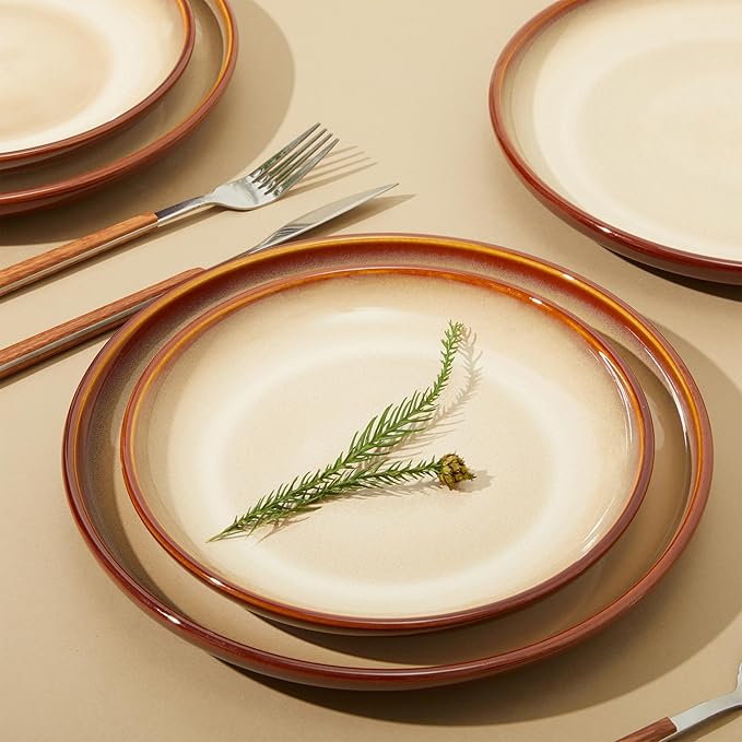 Dinnerware Sets for 8 Brown Yellow